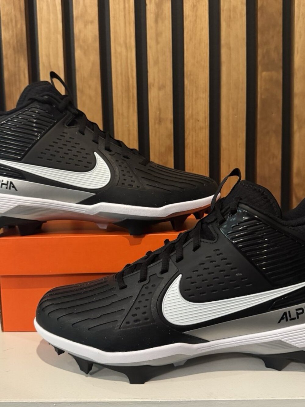 SIZE 10 - Nike Alpha Menace Strong Football Cleats Black White $155 II5139-010